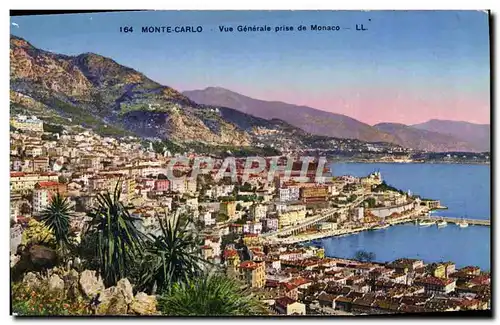 Cartes postales Monte Carlo Vue Generale Prise De Monaco