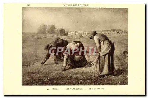 Cartes postales Millet Les glaneuses Paris Musee du Louvre