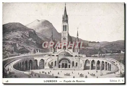 Cartes postales Lourdes Facade Du Rosaire