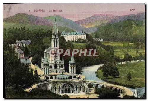 Cartes postales Lourdes La Basilique