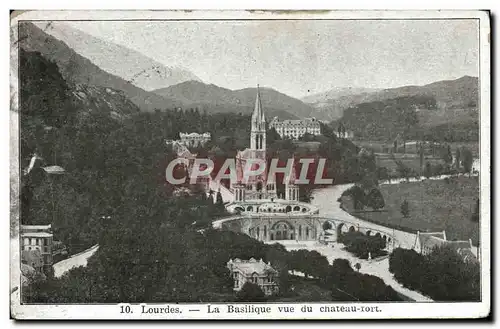 Cartes postales Lourdes La Basilique Vue Du Chateau