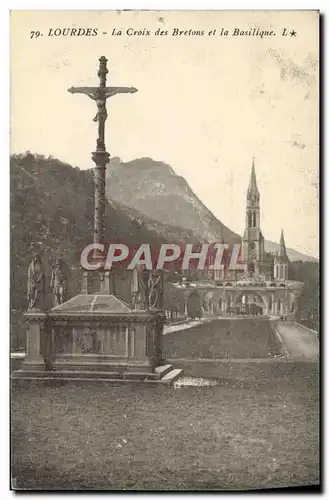 Ansichtskarte AK Lourdes La Croix Des Bretons Et La Basilique