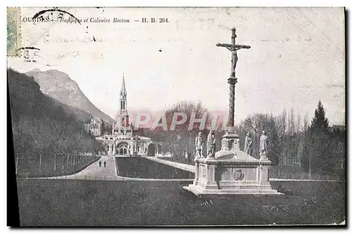 Cartes postales Lourdes Basilique Et Calvaire Breton