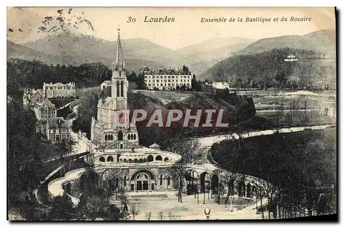 Cartes postales Lourdes Ensemble De La Basilique Et Du Rosaire