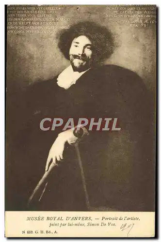 Cartes postales Musee Royal D&#39Anvers Simon de Vos Portrait de l&#39artiste