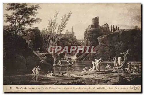 Ansichtskarte AK Musee Du Louvre Ecole Francaise Vernet Claude Joseph Les baigneuses