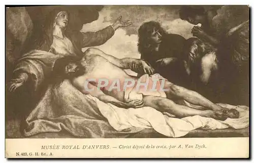 Cartes postales Musee Royal D&#39Anvers Christ depose de la croix Van Dyck