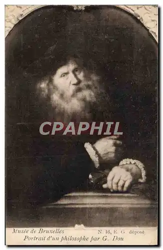 Cartes postales Musee De Bruxelles Portrait d&#39un philisophe par G Dou