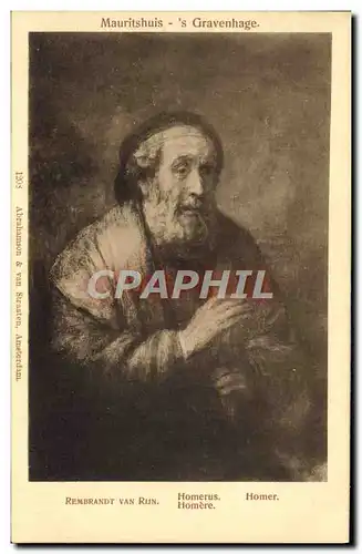 Cartes postales Rembrandt Van Rijn Mauritshuis Gravenhage Homere