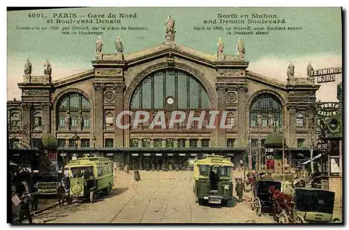 Ansichtskarte AK Paris Gare Du Nord Et Boulevard Denain Tramway