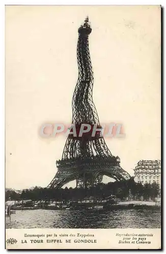 Cartes postales La Tour Eiffel Se Gondole