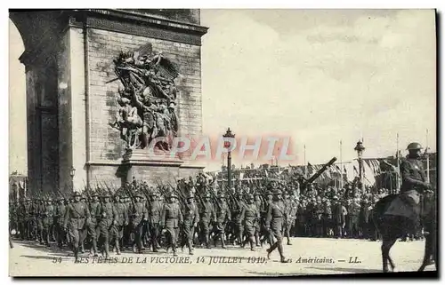 Cartes postales Paris Les Fetes De La Victoire 14 Juillet 1919 Les Americains