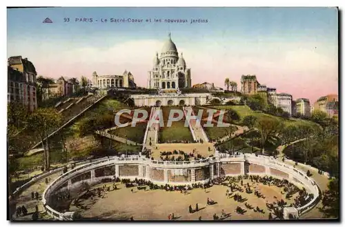 Cartes postales Paris Le Sacre Coeur Et Les Nouveaux Jardins