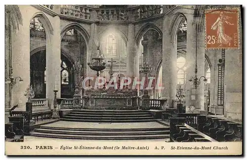 Cartes postales Paris Eglise St Etienne Du Mont Le Maitre Autel Vignette Tuberculose