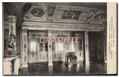 Cartes postales Luxembourg Salle Du Livre D&#39Or Vue generale Entre les colonnes le fauteuil imperial du Senat