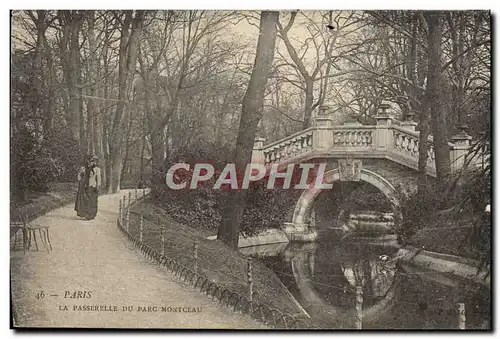 Cartes postales Paris La Passerelle Du Parc Montceau