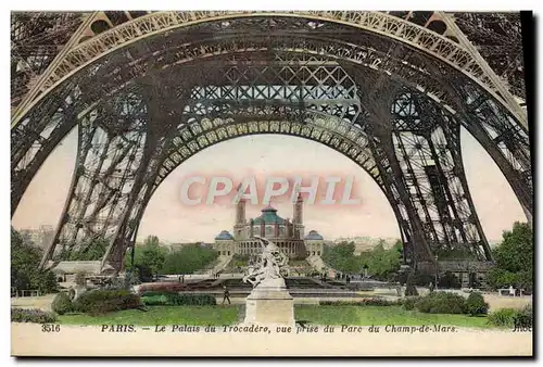 Cartes postales Paris Le Palais Du Trocadero Vue Prise Du Parc Du Champ De Mars