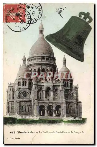 Cartes postales Montmartre La Basilique Du Sacre Coeur Et La Savoyarde