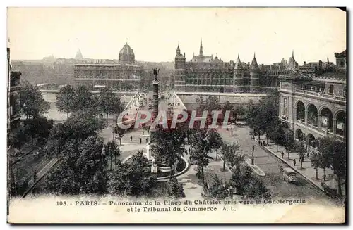 Ansichtskarte AK Paris Panorama de la Place du Chatelet Pris vers la Conciergerie