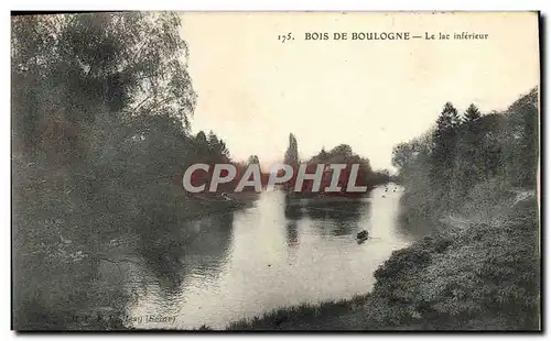 Ansichtskarte AK Bois De Boulogne Le Lac Inferieur