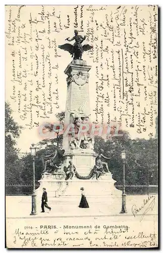 Cartes postales Paris Monument de Gambetta