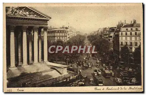 Cartes postales Paris Place et boulevard de la Madeleine