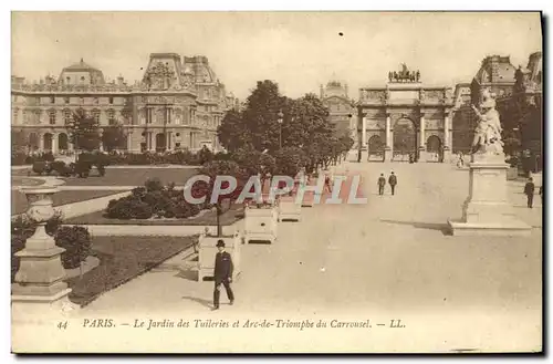 Ansichtskarte AK Paris Le Jardin des Tuileries et Arc de Triomphe du Carrousel