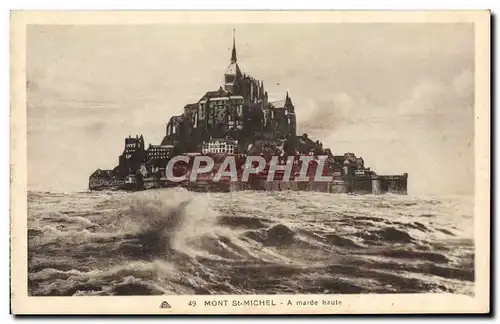 Cartes postales Le Mont St Michel A Maree Haute