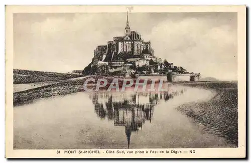 Cartes postales Le Mont St Michel Cote Sud Vue Prise de la Digue