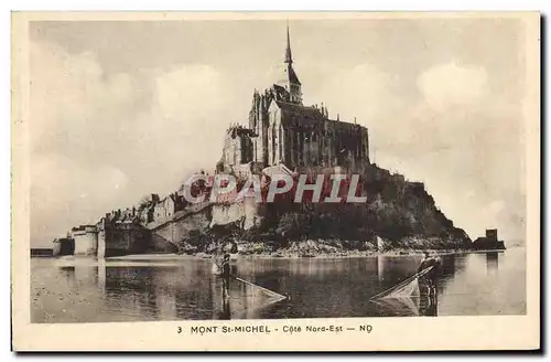 Cartes postales Le Mont St Michel Cote Nord Est Peche Pecheur