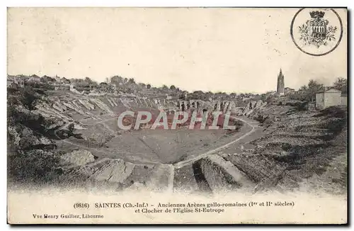 Cartes postales Saintes Anciennes Arenes Gallo romaines et clocher de l'eglis st Eutrope