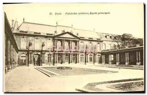 Ansichtskarte AK Paris Palais des Archives Facade Principale