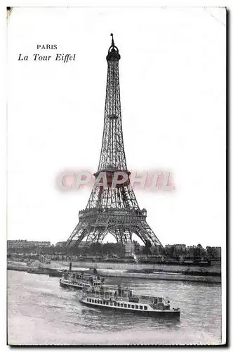 Ansichtskarte AK Paris La Tour Eiffel Bateau Peniche