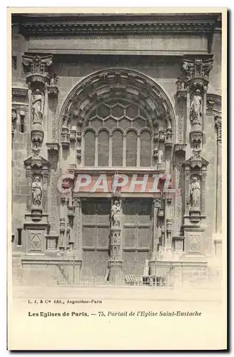 Cartes postales Paris Les Eglises Portail de l&#39eglise Saint Eustache