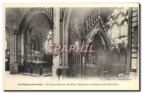 Cartes postales Paris Saint Etienne du Mont Tombeau et chasse de Ste Genevieve