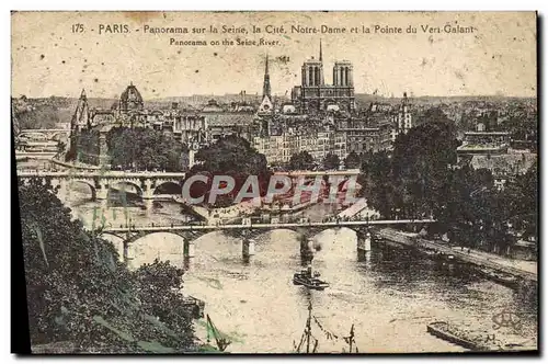 Cartes postales Paris Panorama Sur la Seine la Cite Notre Dame et la Pointe du Vert Galant