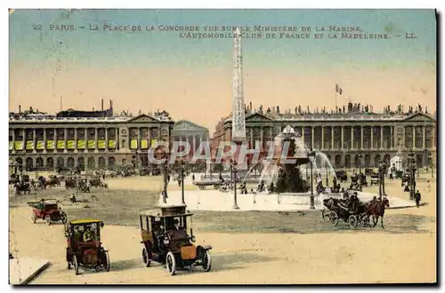 Cartes postales Paris La Place De La Concorde Vue Sur Le Ministere de Marine