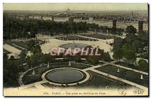 Cartes postales Paris Vue Prise du Pavillon de Flore (carte toilee)