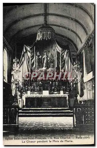 Cartes postales Paris Eglise Saint Jean Saint Francois Rue Charlot Le choeur pendant le mois de MArie