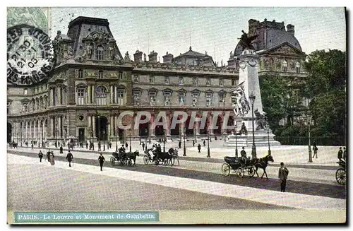 Ansichtskarte AK Paris LE Louvre et Monument de Gambetta