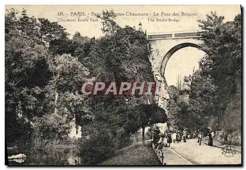 Cartes postales Paris Parc des Buttes Chaumont Le pont des briques