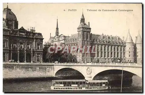 Ansichtskarte AK Paris Tribunal de Commerce Conciergerie Bateau Peniche