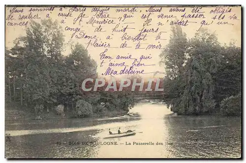 Cartes postales Paris Bois De Boulogne La Passerelle des iles