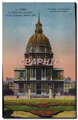 Cartes postales Paris Le Dome Des Invalides et les Nouveaux Jardins