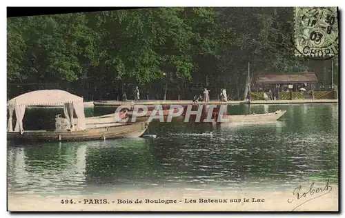 Ansichtskarte AK Paris Bois de Boulogne Les Bateaux Sur Le Lac