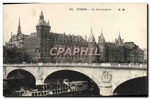 Cartes postales Paris La Conciergerie Bateau Peniche