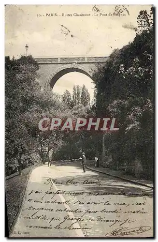 Cartes postales Paris Buttes Chaumont Le Pont de briques