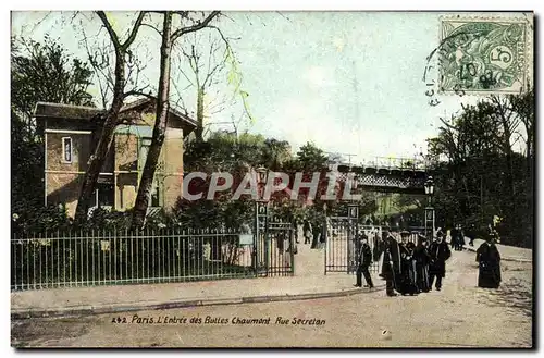 Ansichtskarte AK Paris L&#39Entree des Buttes Chaumont Rue Secretan