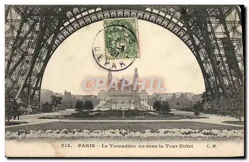 Cartes postales Paris Le Trocadero Vu Sous la Tour Eiffel