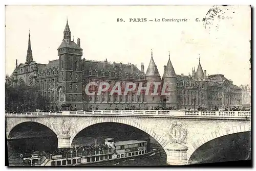 Cartes postales Paris La Conciergerie Bateau Peniche